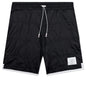 Track Shorts w/ Jersey Lining in Quilted Ripstop - Navy