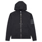 Waffle Raglan Sleeve 4-Bar Zip Hoodie - Charcoal