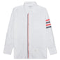 Zip Front Button Down L/S Shirt - Red/White/Blue