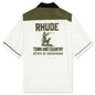 Town and Country Bowling Shirt - Military Green/Off White