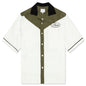 Town and Country Bowling Shirt - Military Green/Off White