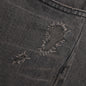 Distressed Denim Trousers - Black