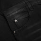 Bleached Cotton Patchwork Jeans - Black