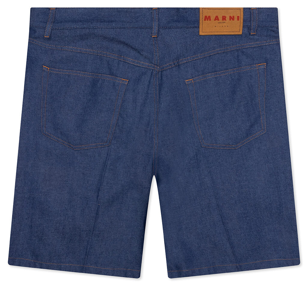 Denim Shorts with Trunakaroo Plaque - Blue