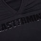 Football V-Neck Jersey T-Shirt - Black
