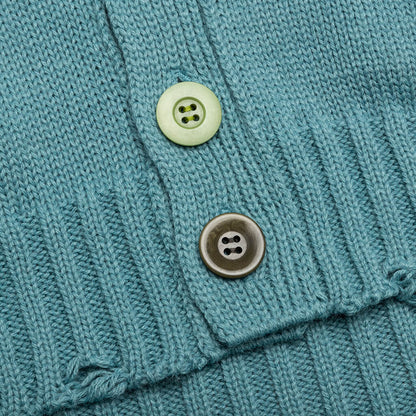 Grunge Knit Cardigan - Grey Green