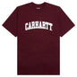 University S/S T-Shirt - Malbec/White