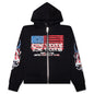 VLONE Flag Zip Up Hoodie - Black