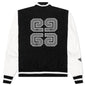 Varsity Bomber Jacket w/ Patches - Black/White