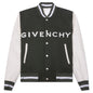 Varsity Wool & Grained Leather - Greyish Green