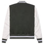 Varsity Wool & Grained Leather - Greyish Green
