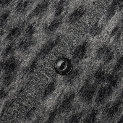 Leopard Mohair Cardigan - Grey