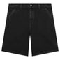 Washed Canvas Work Short - Black
