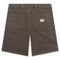 Washed Canvas Work Short - Brown