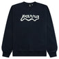 Water Wave Logo Crew Neck Sweatshirt - Navy Blue