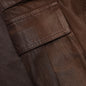 Waxed Denim Logo Cargo Pant -Brown Wash