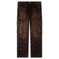 Waxed Denim Logo Cargo Pant -Brown Wash
