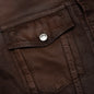 Waxed Denim Trucker Jacket - Brown Wash