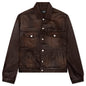 Waxed Denim Trucker Jacket - Brown Wash