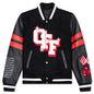 Wiz Dices Lea Wool Varsity Jacket - Black/White