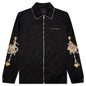 Zipped Jacket with Chandelier and Snake Embroideries - Black
