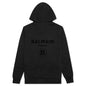 Zipped Flock Hoodie - Black