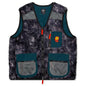 Novelty Dyed Fur Sunflower Tactical Vest - Black