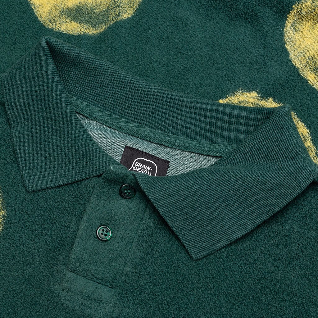 Novelty Spray French Terry Polo - Green