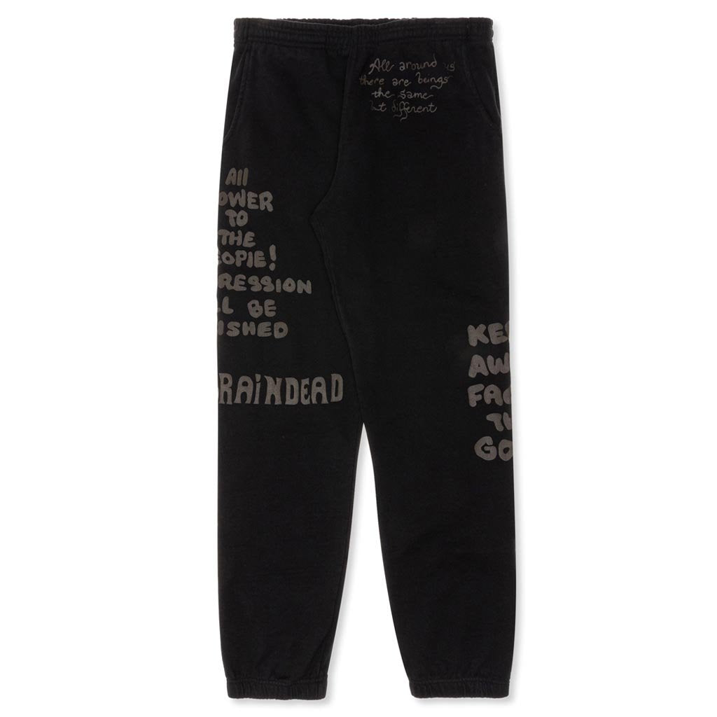 Tonal Type Print Sweatpant - Black