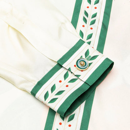 Printed L/S Silk Shirt - La Fleur De L'Oranger