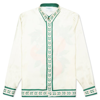 Printed L/S Silk Shirt - La Fleur De L'Oranger