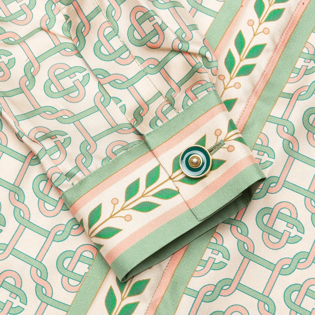Printed L/S Silk Shirt - Laurel Monogram Light