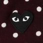 Polka Dot Cardigan Black Heart - Burgundy