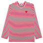 Striped Big Heart L/S T-Shirt - Red/White