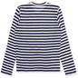 Women's Double Heart Striped Shirt - White/Navy
