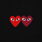 Women's Double Hearts T-Shirt - Black