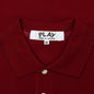 Women's CDG Heart Polo Shirt - Burgundy