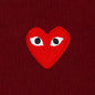 Women's CDG Heart Polo Shirt - Burgundy
