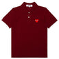 Women's CDG Heart Polo Shirt - Burgundy