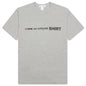 Comme Des Garcons SHIRT Front Logo S/S Tee - Grey