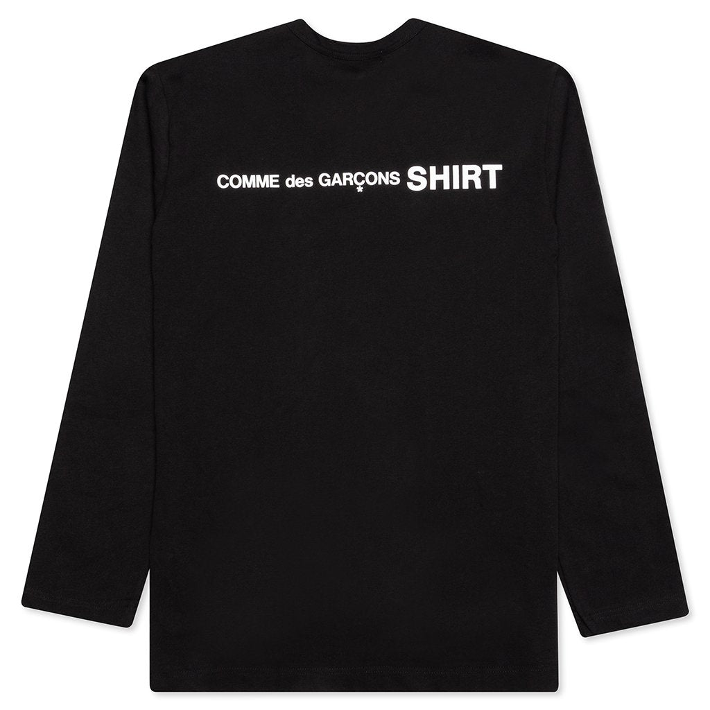 Comme Des Garcons SHIRT Rear Logo L/S Tee - Black