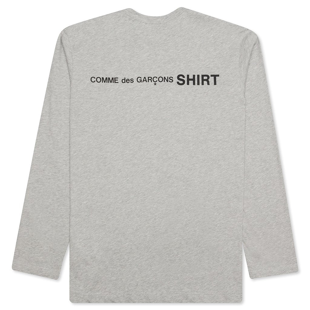 Comme Des Garcons SHIRT Rear Logo L/S Tee - Grey