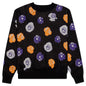 Botanical Knitted Sweater - Black