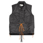 Washed Satin Utility Vest - Black