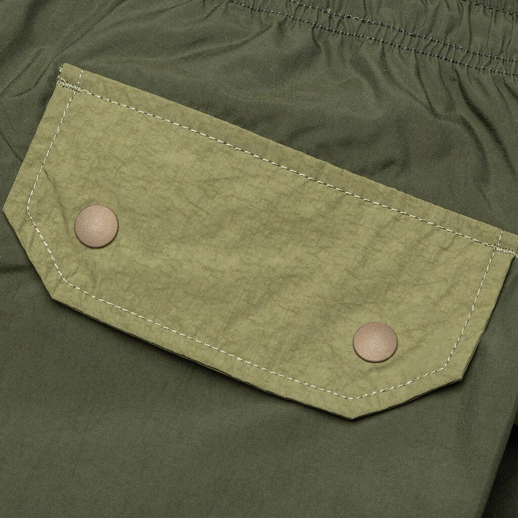 Paneled Nylon Cargo Pants - Olive