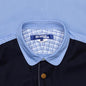 Mixed Fabric Shirt - Blue/Navy