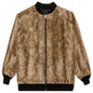 Reversible Rib Collar Jacket - Black/Leopard