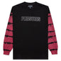 Outline L/S T-Shirt - Black/Maroon