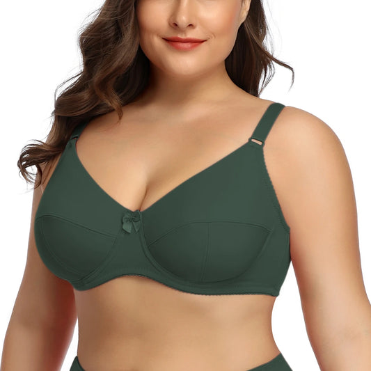 Plus size underwire unlined bra for women
