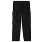 Herringbone Cotton Cargo Pants - Black